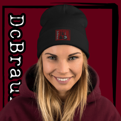 Knit Beanie with embroidered Logo Black