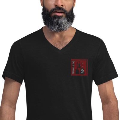 Unisex DcBraun Logo Short Sleeve V-Neck T-Shirt - Image 6