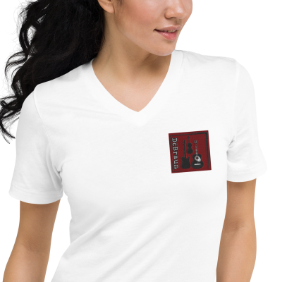 Unisex DcBraun Logo Short Sleeve V-Neck T-Shirt - Image 3