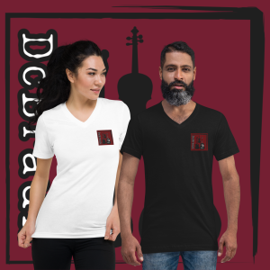 Unisex DcBraun Logo Short Sleeve V-Neck T-Shirt