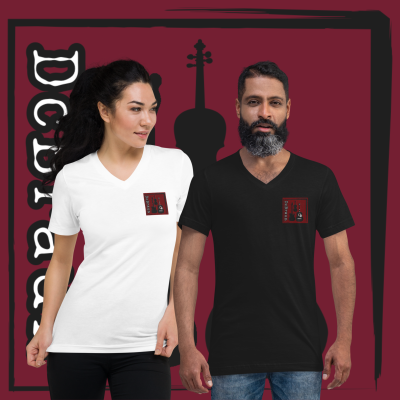 Unisex DcBraun Logo Short Sleeve V-Neck T-Shirt