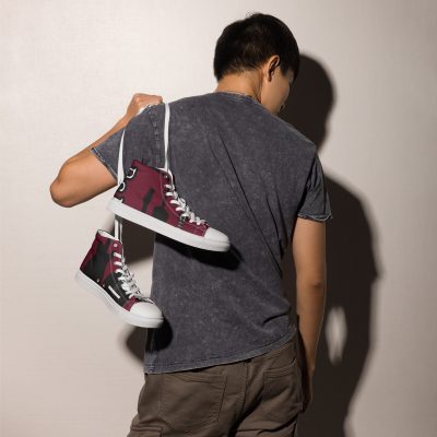 DbBrain Logo Canvas Shoes Men’s high top canvas shoes - Image 3